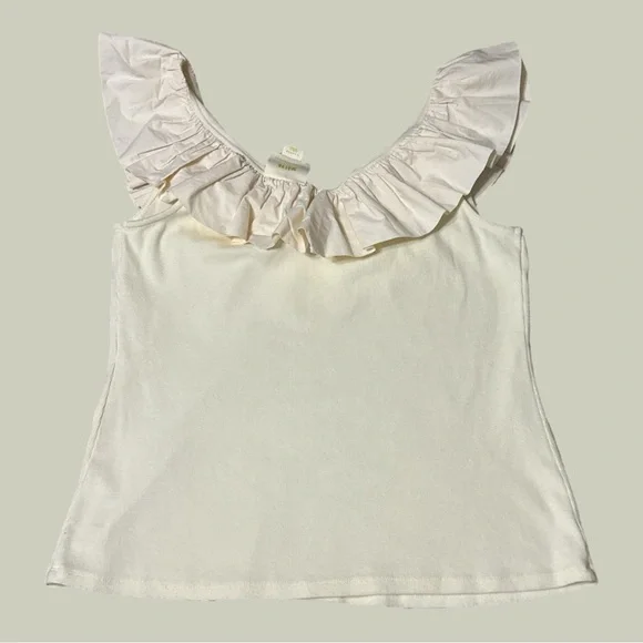 MAEVE ANTHROPOLOGIE RUFFLED V-NECK BLOUSE
TOP IVORY SIZE XL‎ - Picture 8 of 8